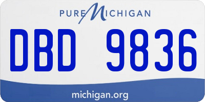 MI license plate DBD9836