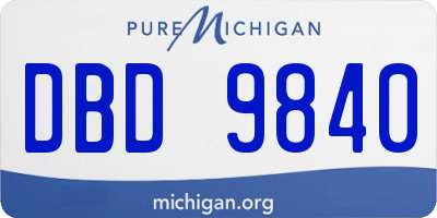 MI license plate DBD9840
