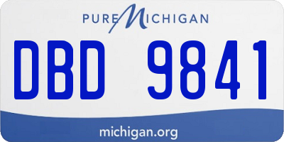 MI license plate DBD9841