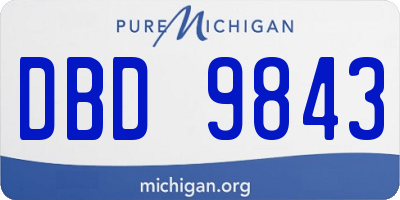 MI license plate DBD9843