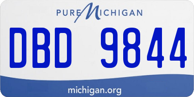MI license plate DBD9844
