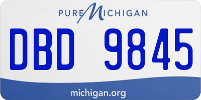 MI license plate DBD9845