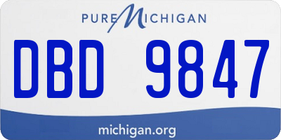 MI license plate DBD9847
