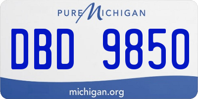 MI license plate DBD9850