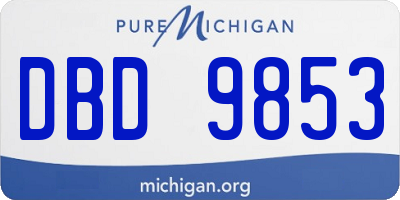 MI license plate DBD9853