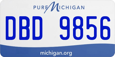 MI license plate DBD9856