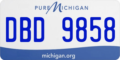 MI license plate DBD9858