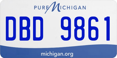 MI license plate DBD9861