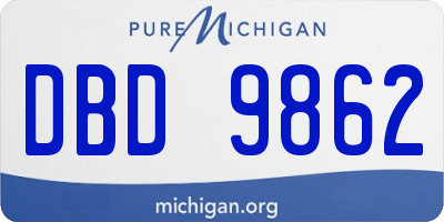 MI license plate DBD9862