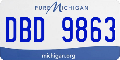 MI license plate DBD9863
