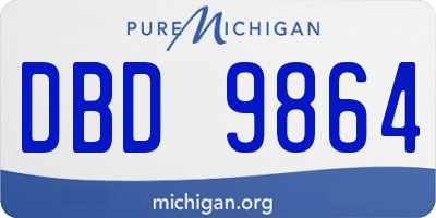 MI license plate DBD9864
