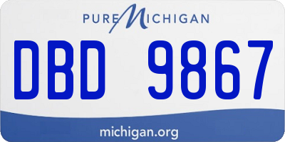 MI license plate DBD9867