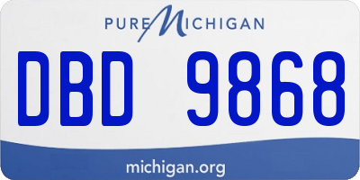 MI license plate DBD9868