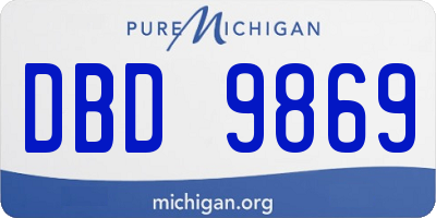 MI license plate DBD9869