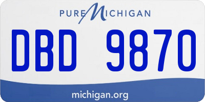 MI license plate DBD9870