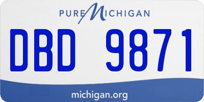 MI license plate DBD9871