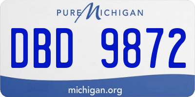 MI license plate DBD9872