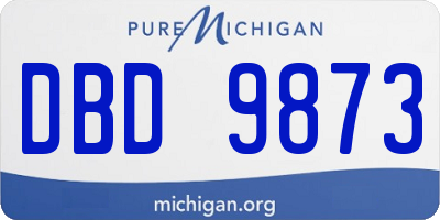MI license plate DBD9873