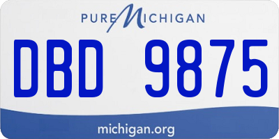 MI license plate DBD9875