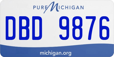 MI license plate DBD9876