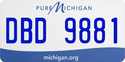 MI license plate DBD9881