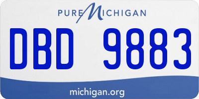 MI license plate DBD9883