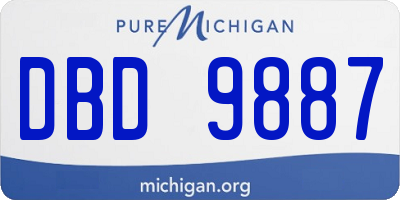 MI license plate DBD9887