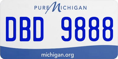 MI license plate DBD9888