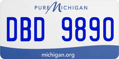 MI license plate DBD9890