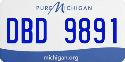 MI license plate DBD9891