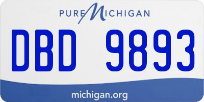 MI license plate DBD9893
