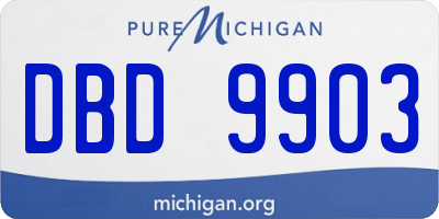 MI license plate DBD9903