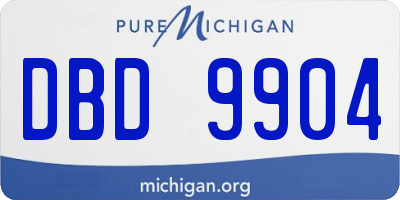 MI license plate DBD9904