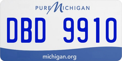 MI license plate DBD9910