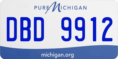 MI license plate DBD9912