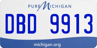 MI license plate DBD9913