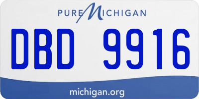 MI license plate DBD9916