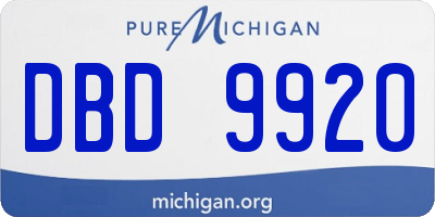 MI license plate DBD9920