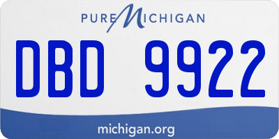 MI license plate DBD9922