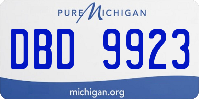 MI license plate DBD9923