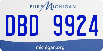 MI license plate DBD9924