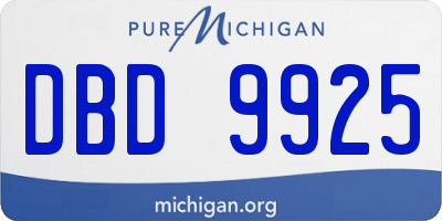 MI license plate DBD9925