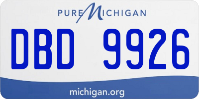 MI license plate DBD9926