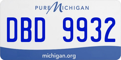 MI license plate DBD9932