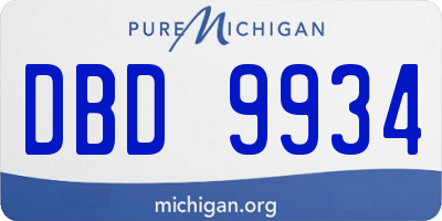 MI license plate DBD9934