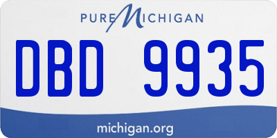 MI license plate DBD9935