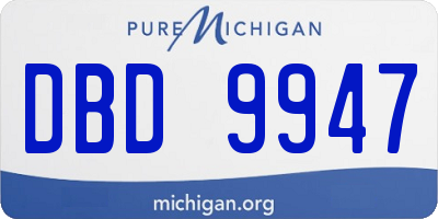 MI license plate DBD9947
