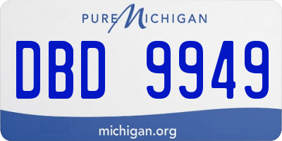 MI license plate DBD9949