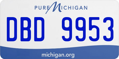 MI license plate DBD9953