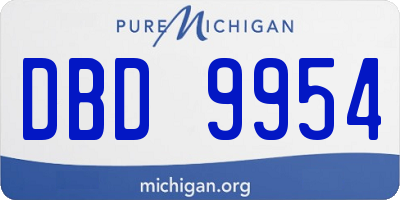 MI license plate DBD9954